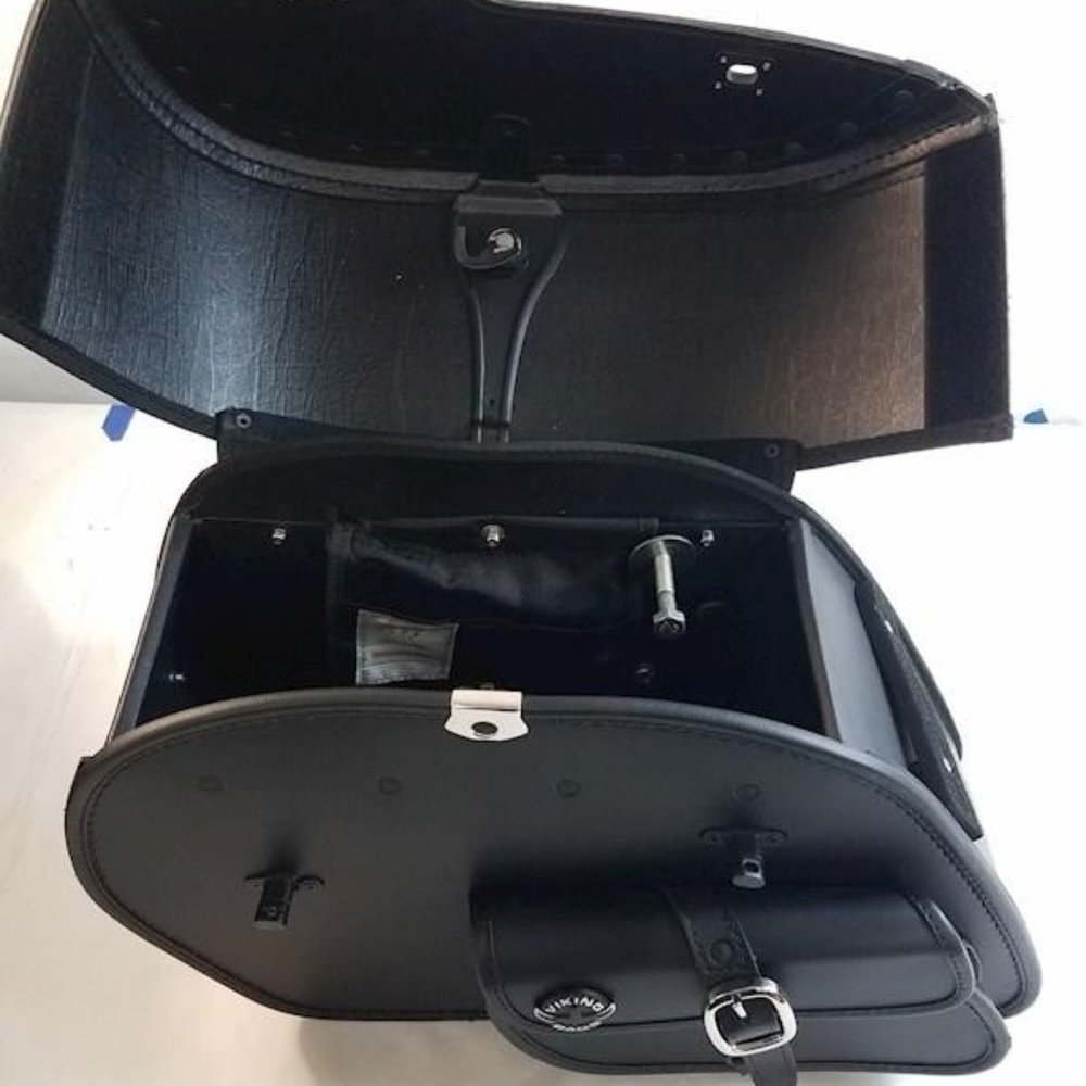 Collectible authentic Viking motorcycle side bags